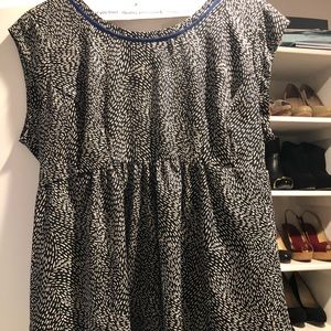 Black and white maternity tank